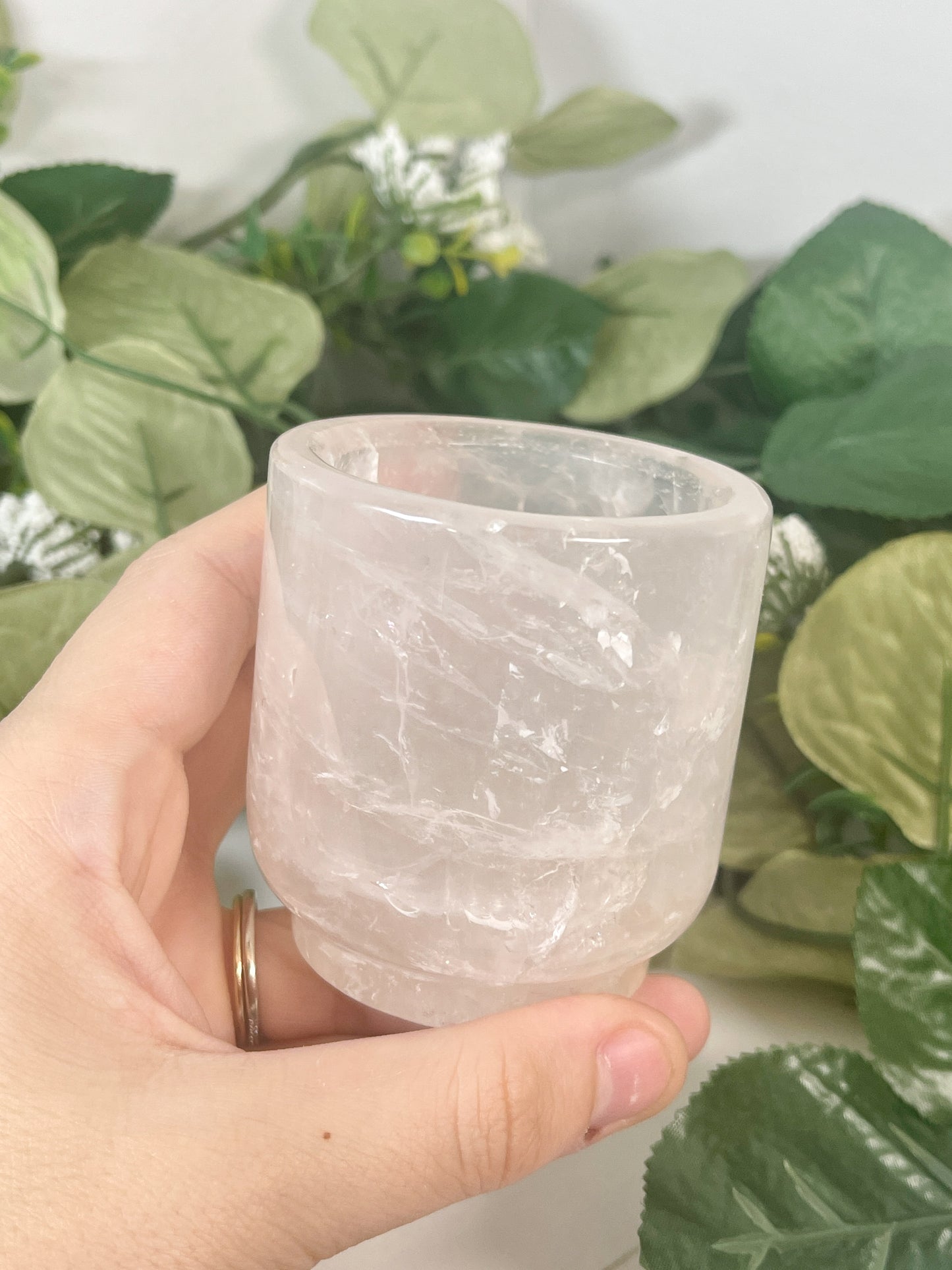 rose quartz tea cups