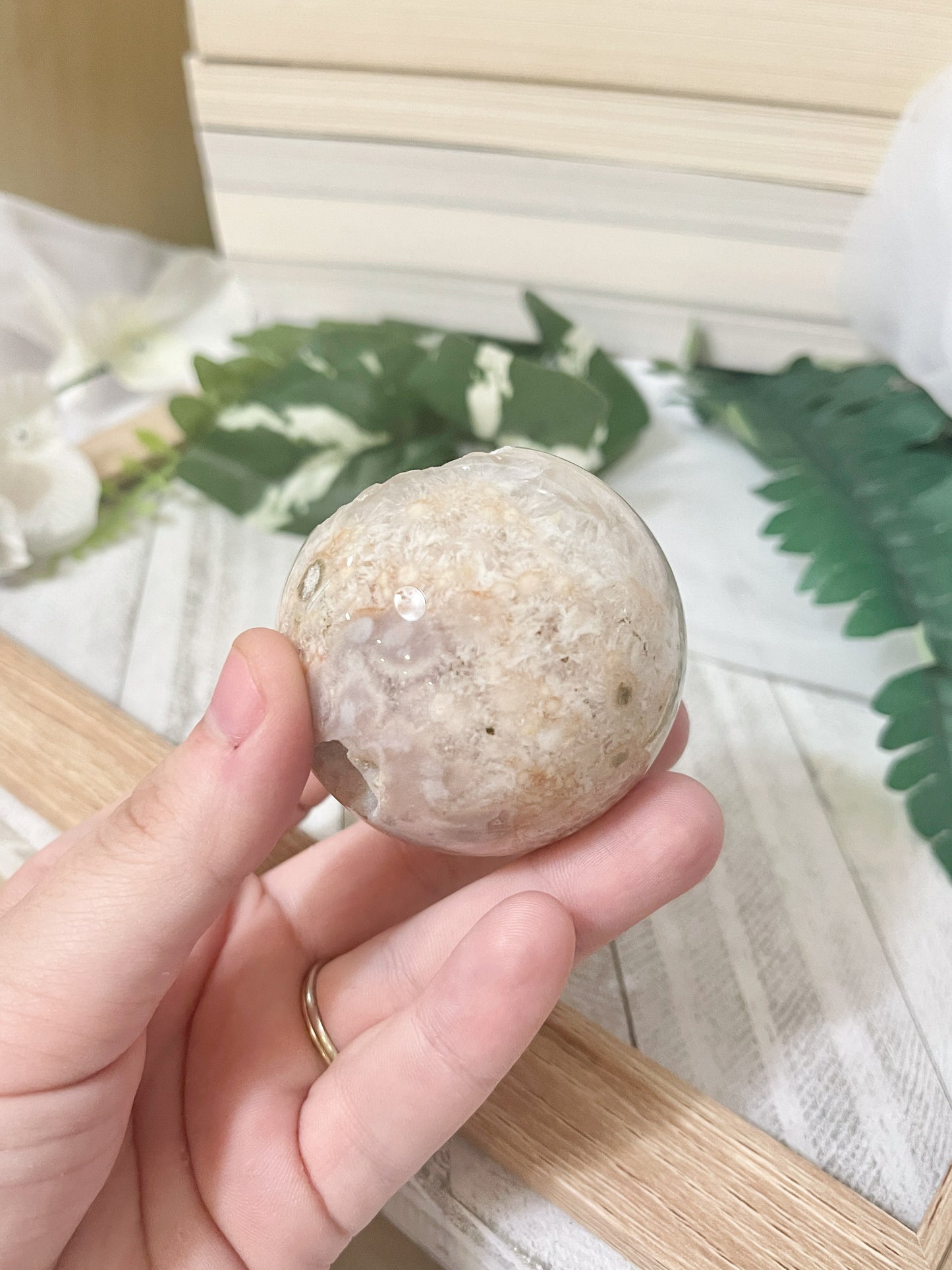 flower agate sphere