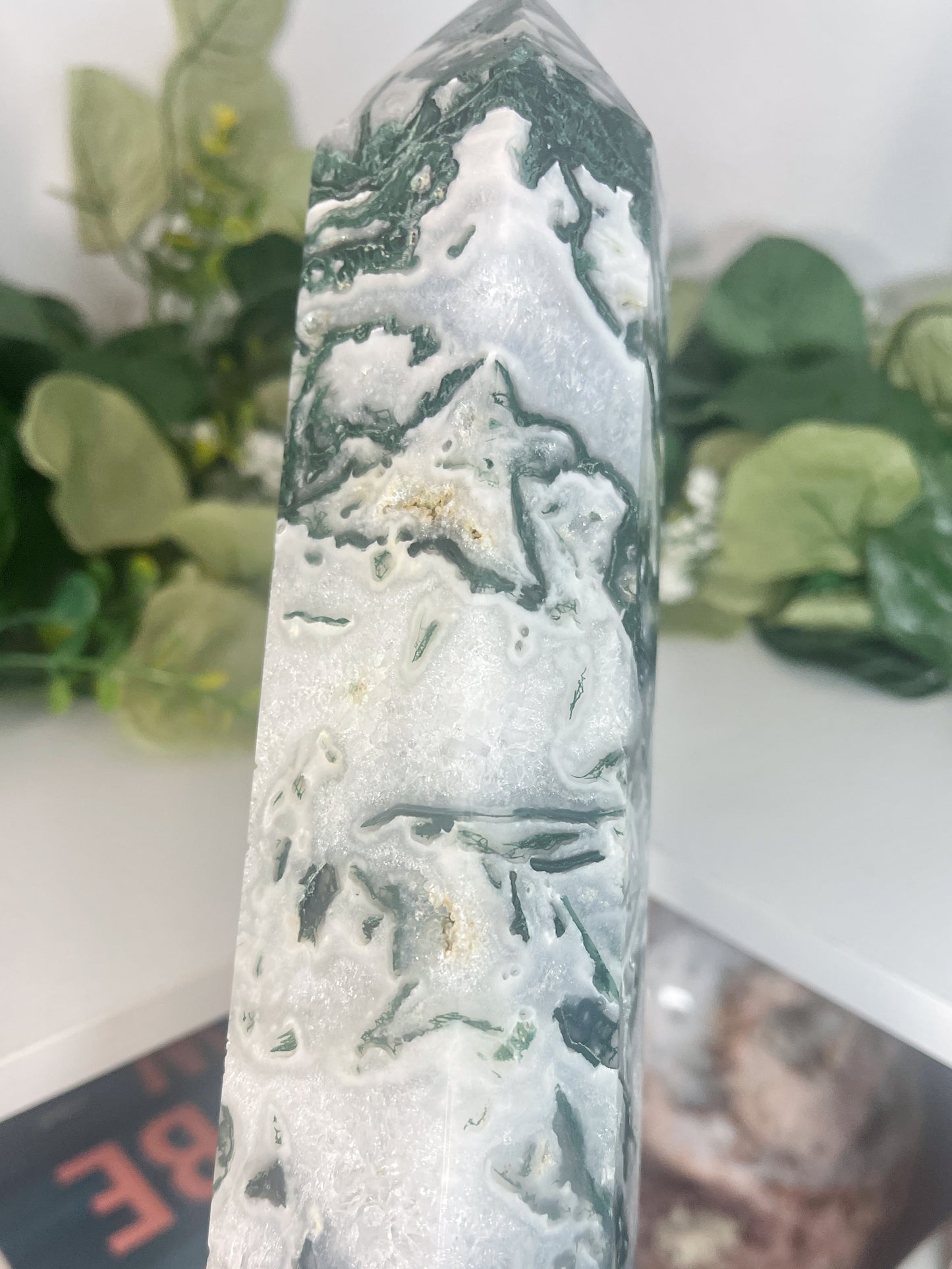 XL moss agate tower