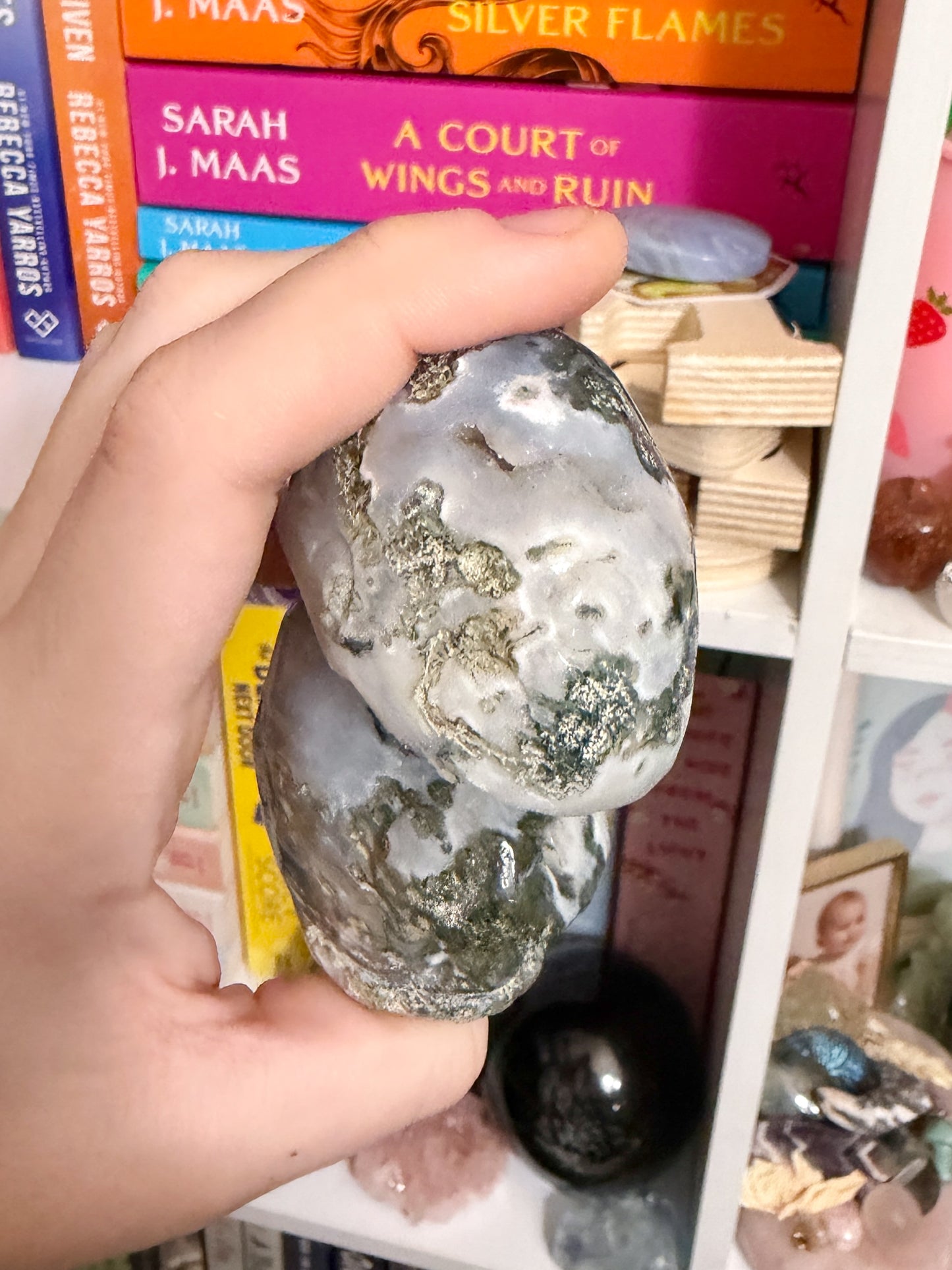 moss agate mushroom cluster