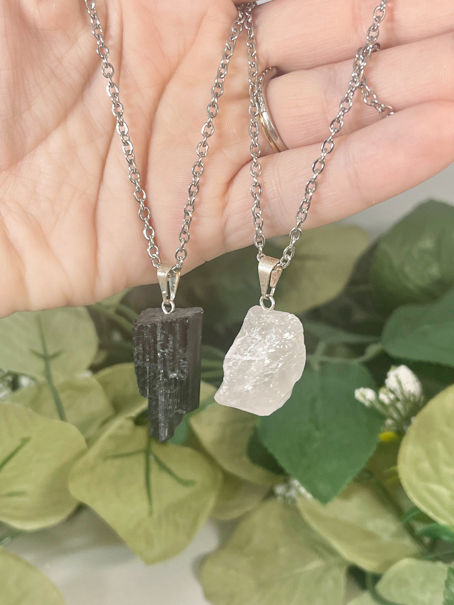 raw crystal necklaces