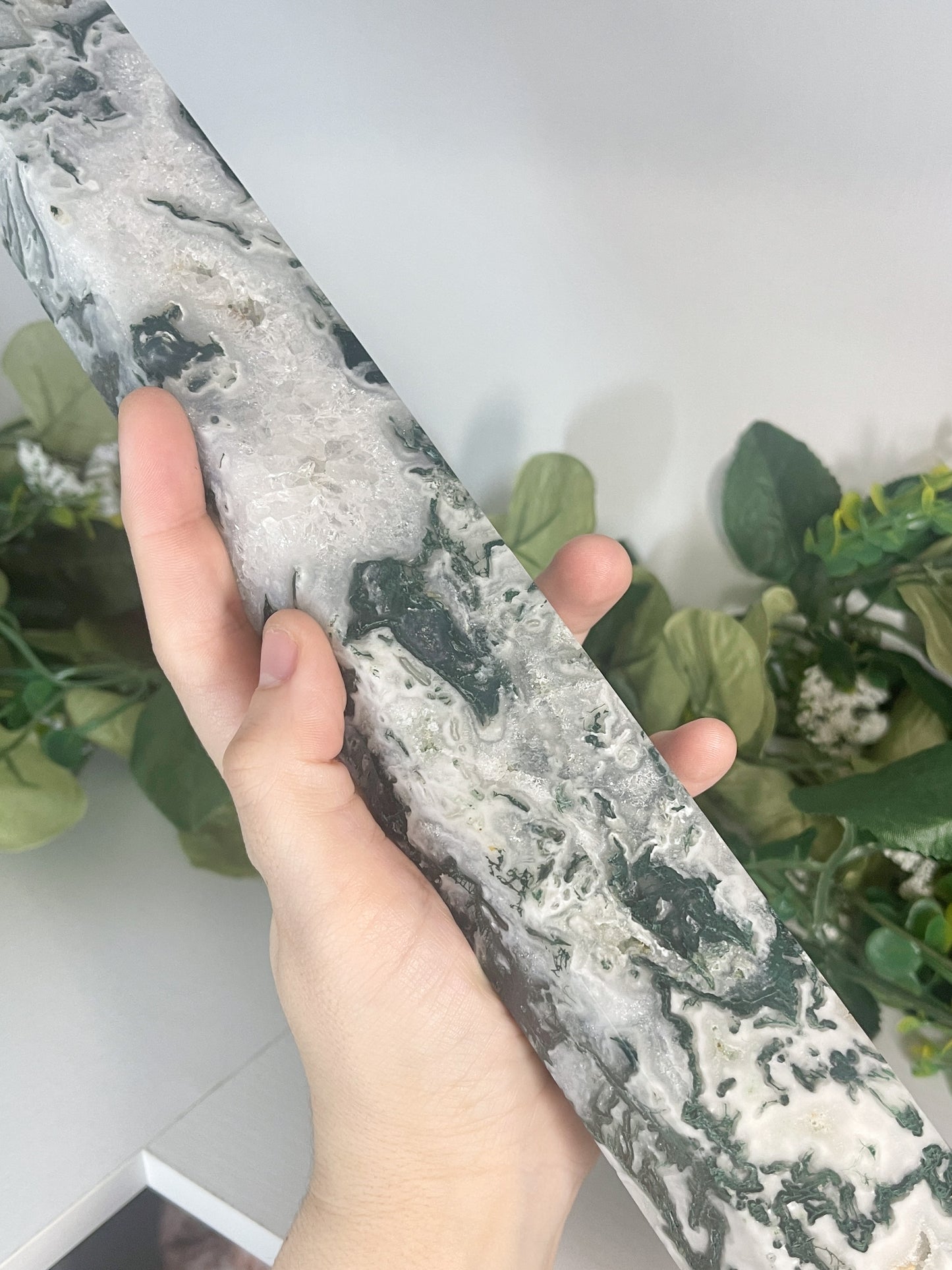 XL moss agate tower