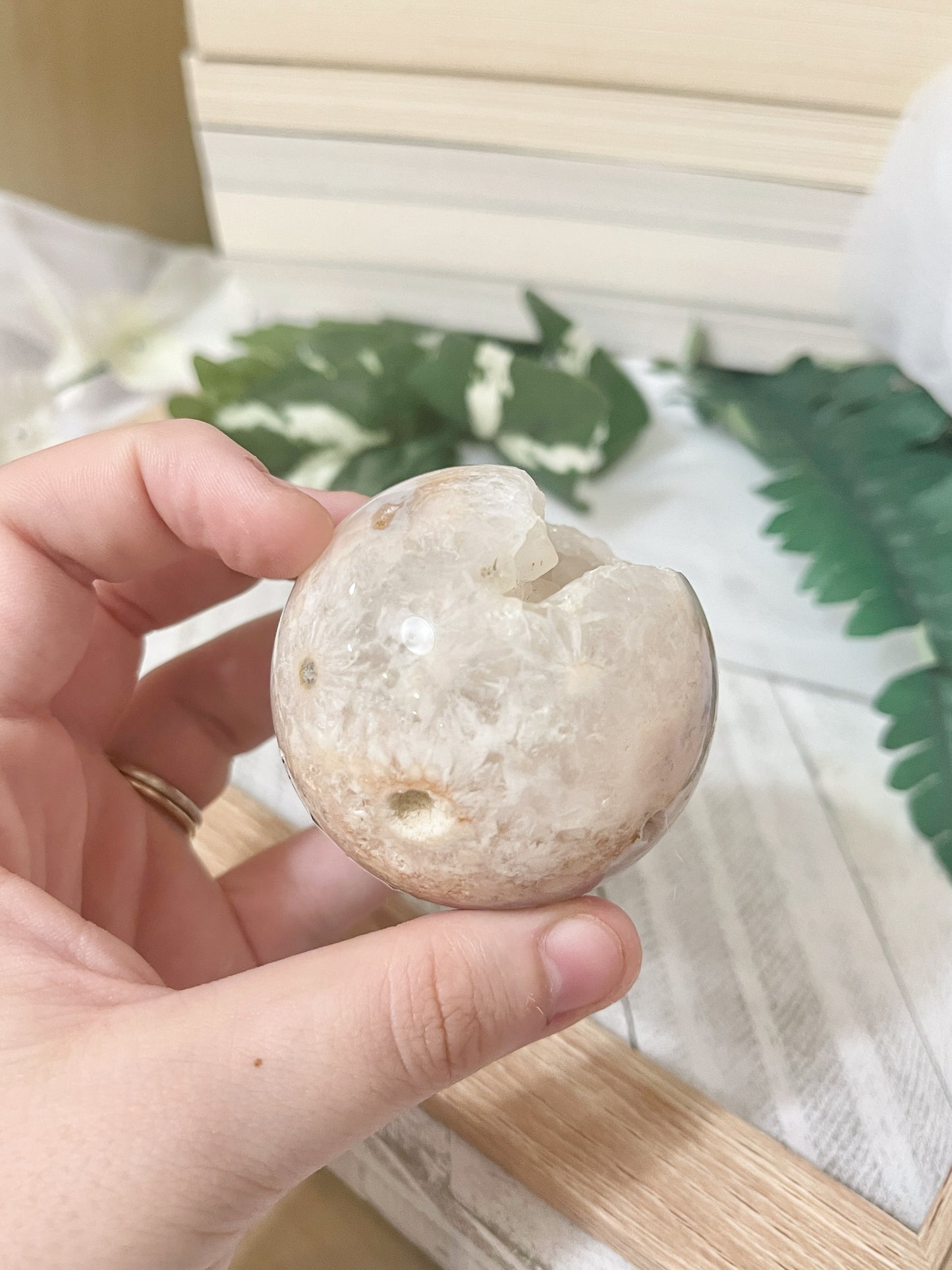 flower agate sphere