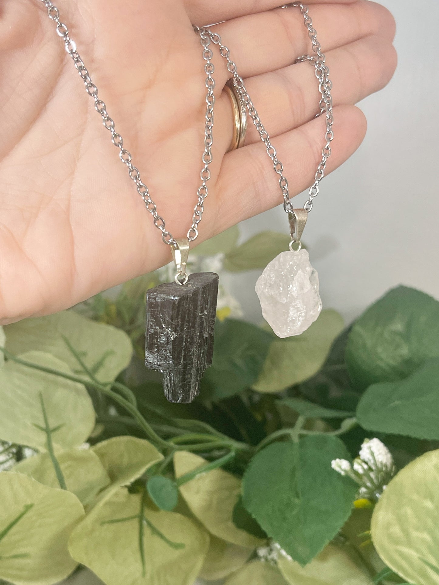 raw crystal necklaces