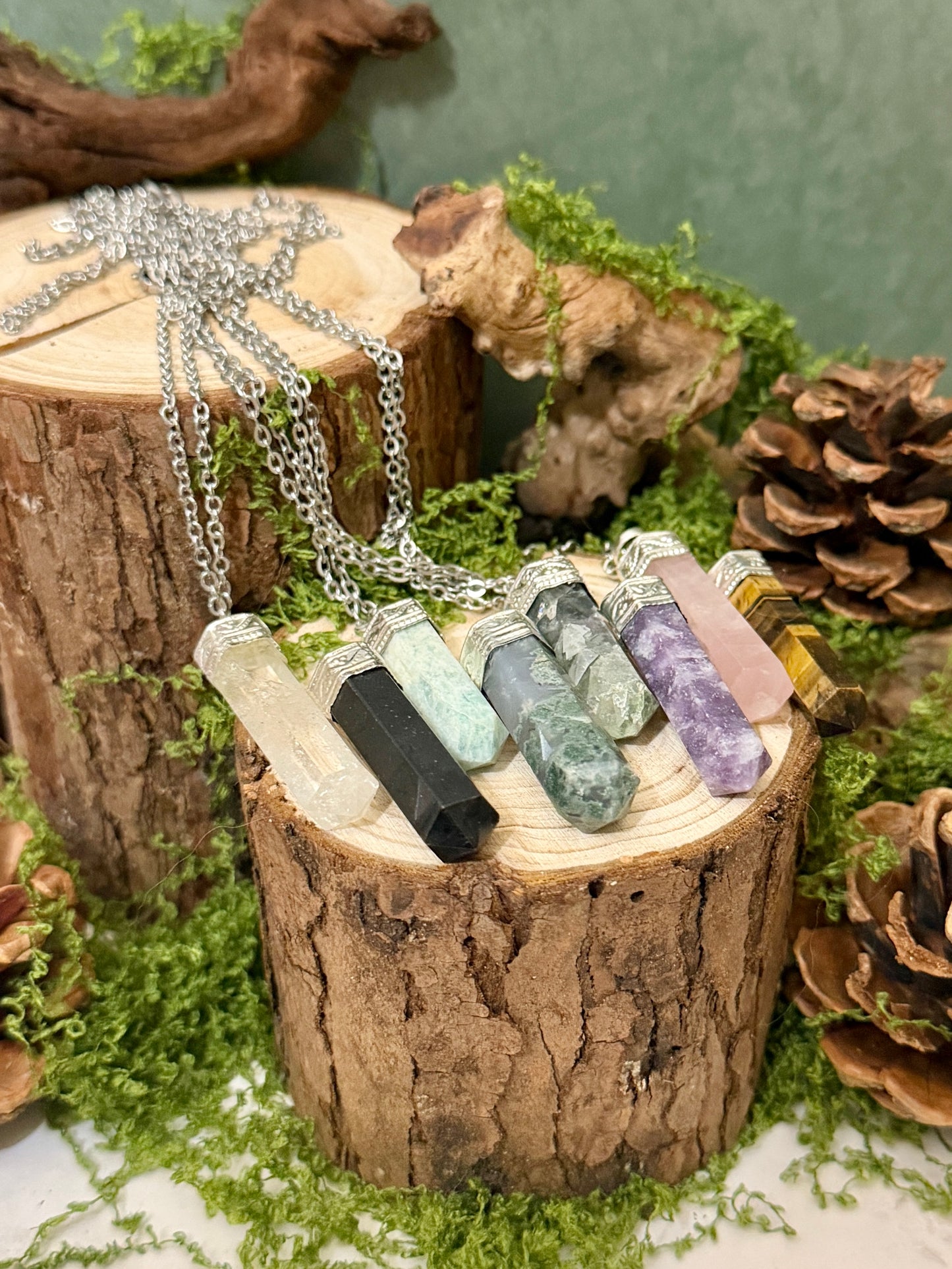 crystal point pendants