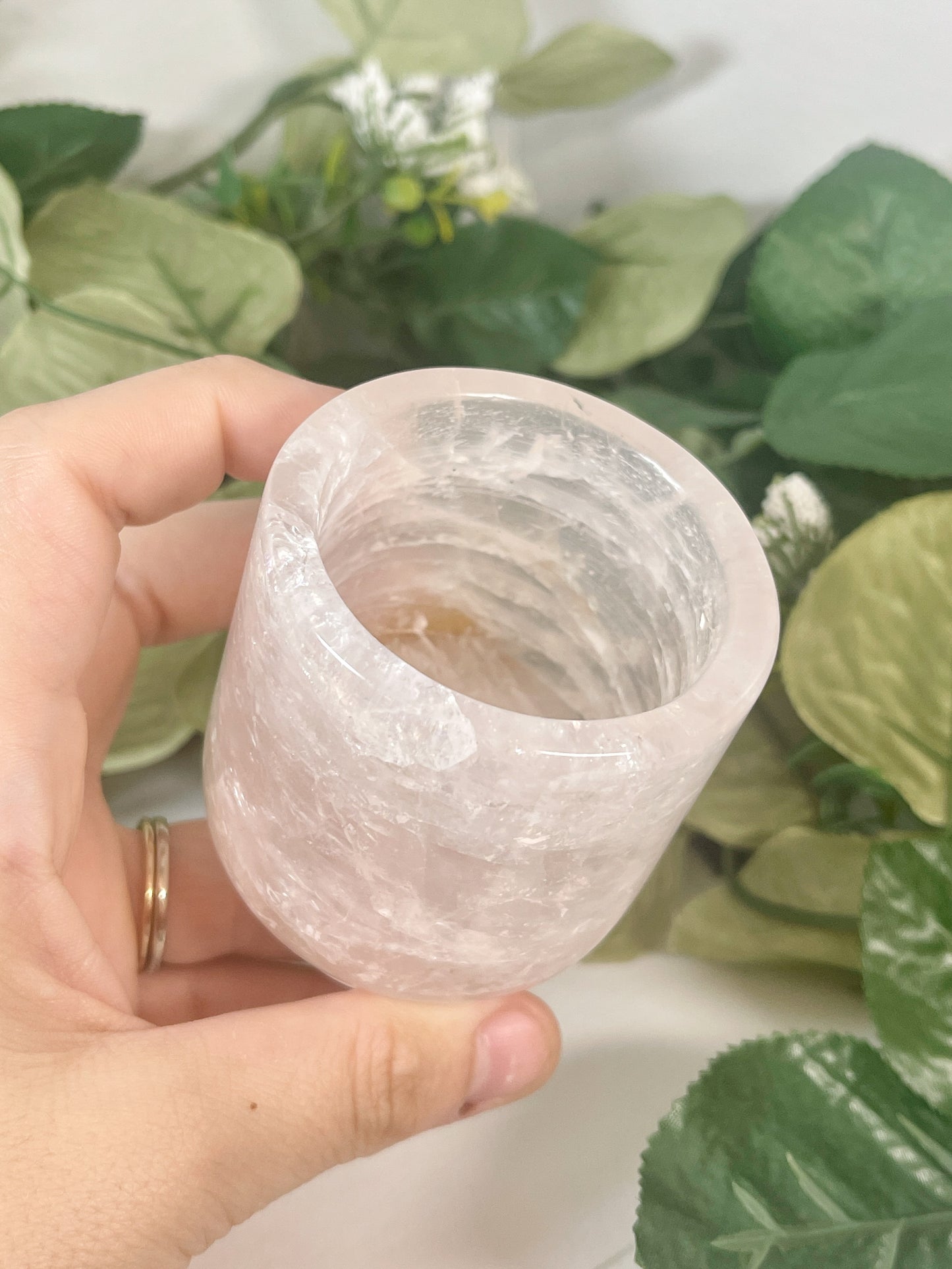 rose quartz tea cups