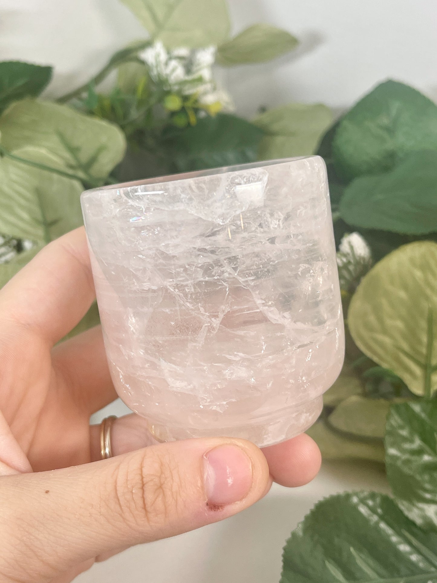 rose quartz tea cups