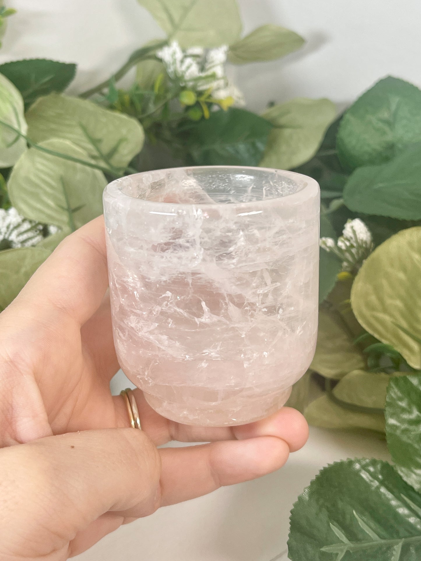 rose quartz tea cups