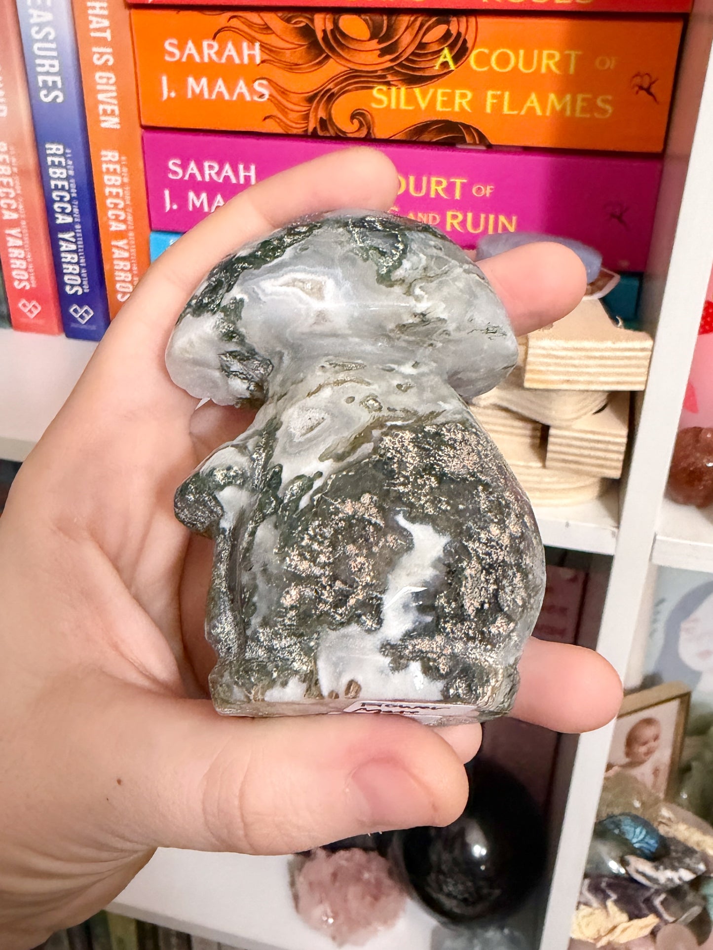 moss agate mushroom cluster