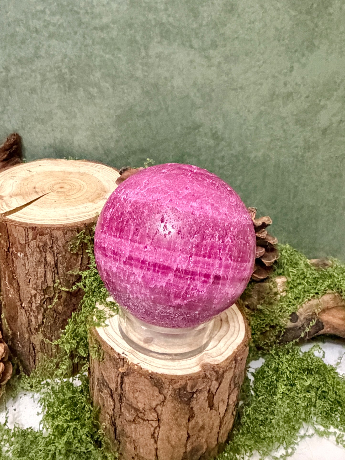 raw ruby sphere (stripes)