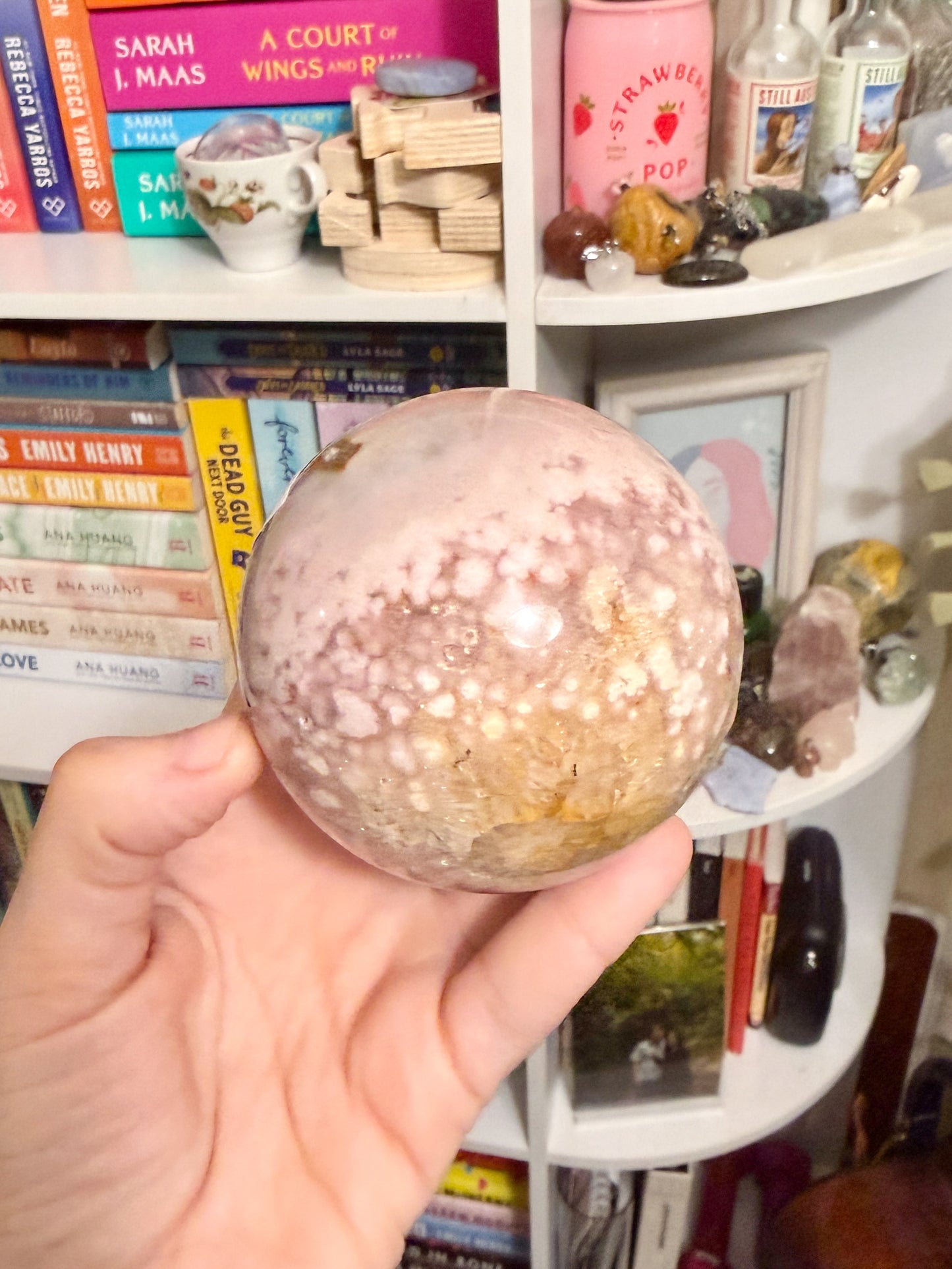 LG flower agate sphere