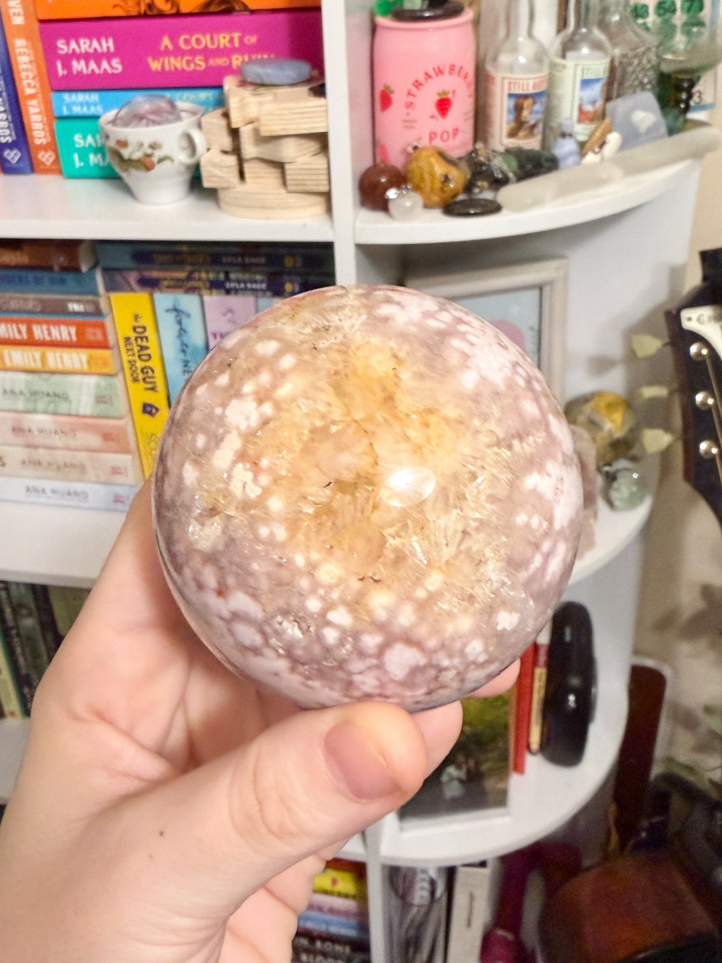 LG flower agate sphere