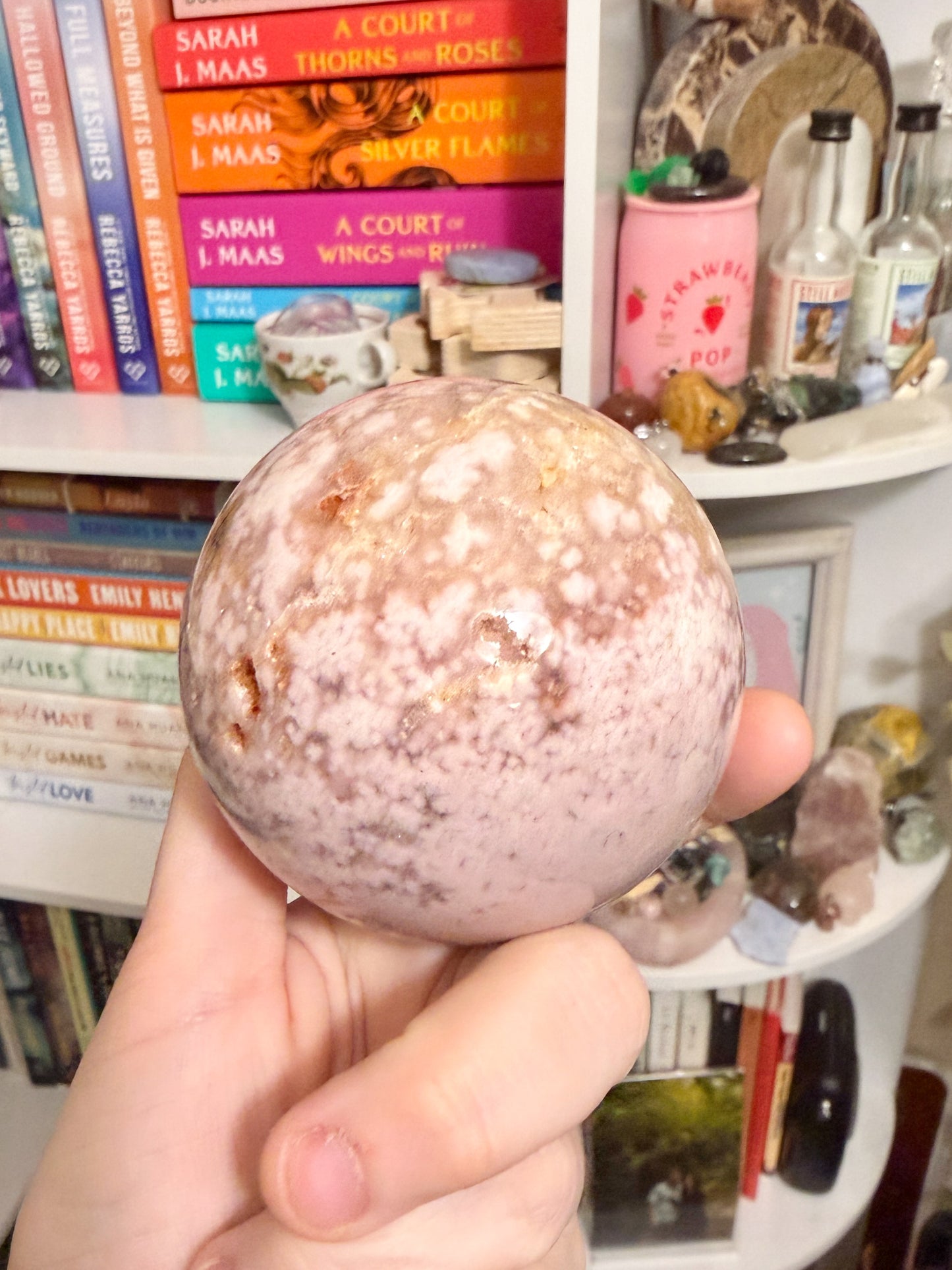 LG flower agate sphere