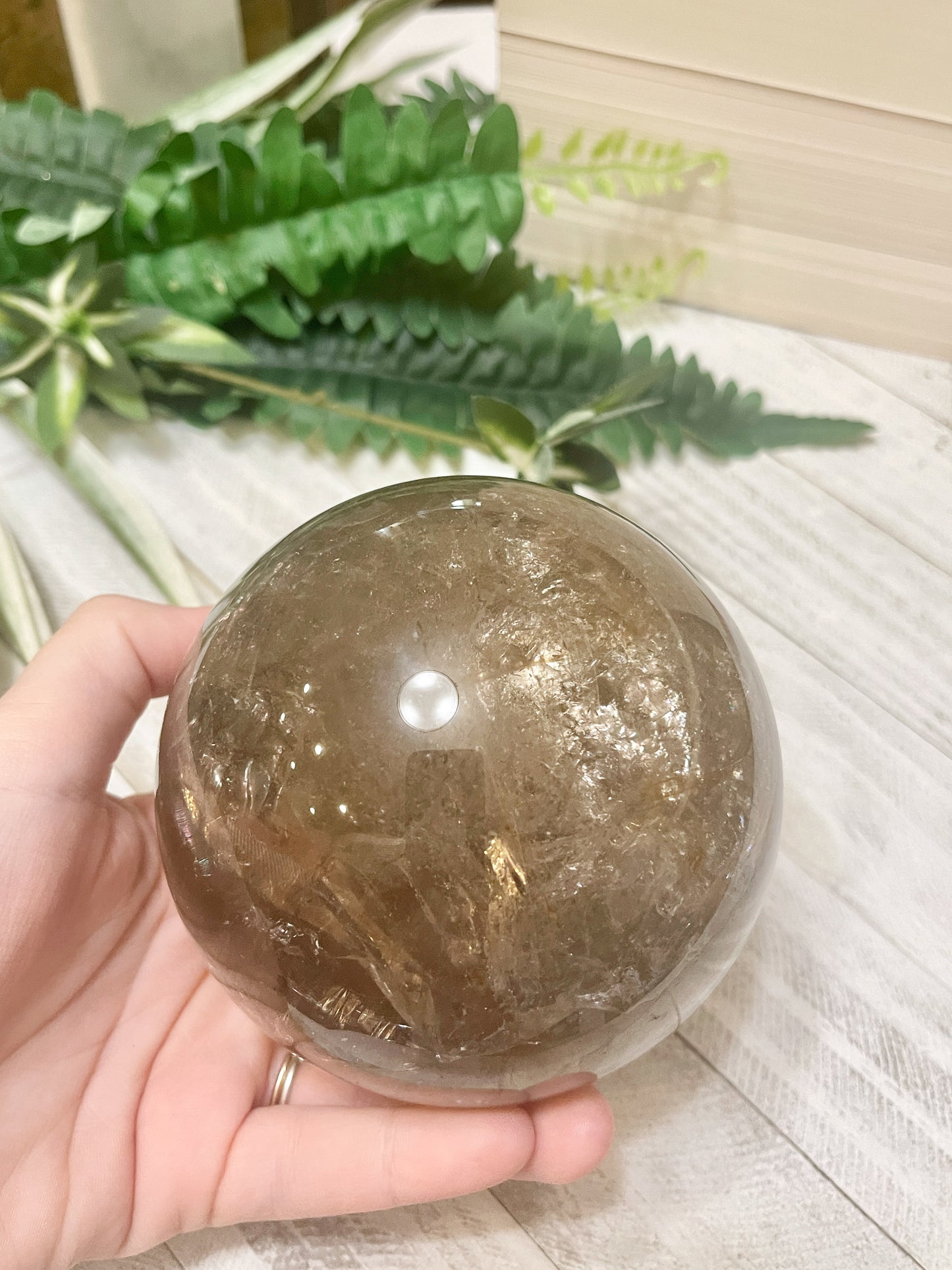 LG smoky quartz sphere