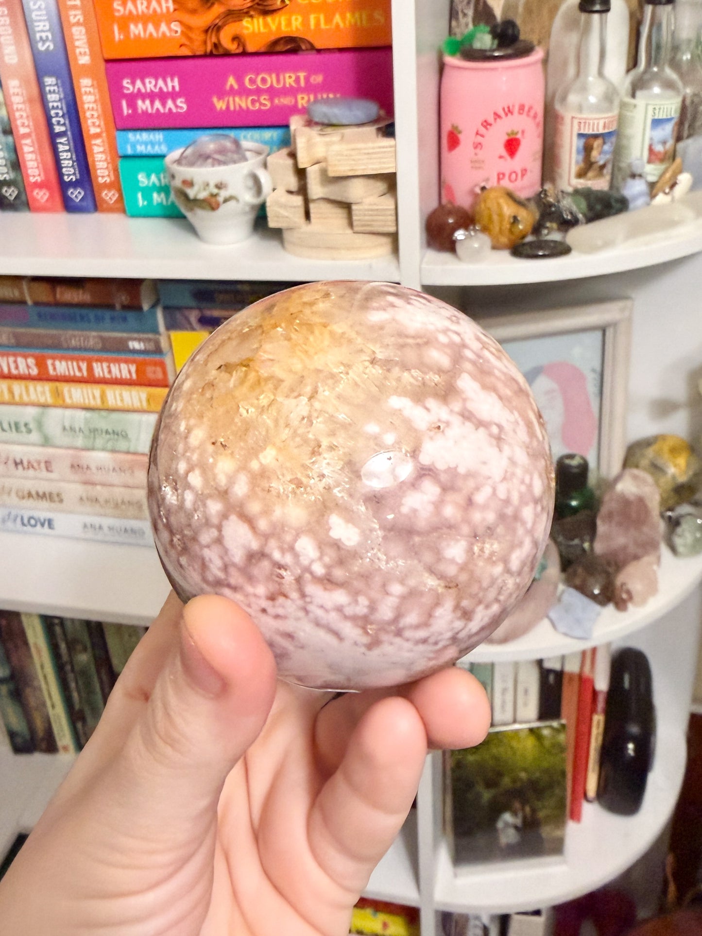 LG flower agate sphere