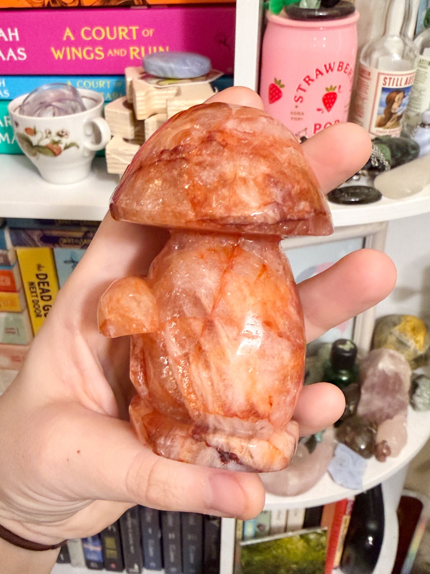 fire quartz mushroom cluster