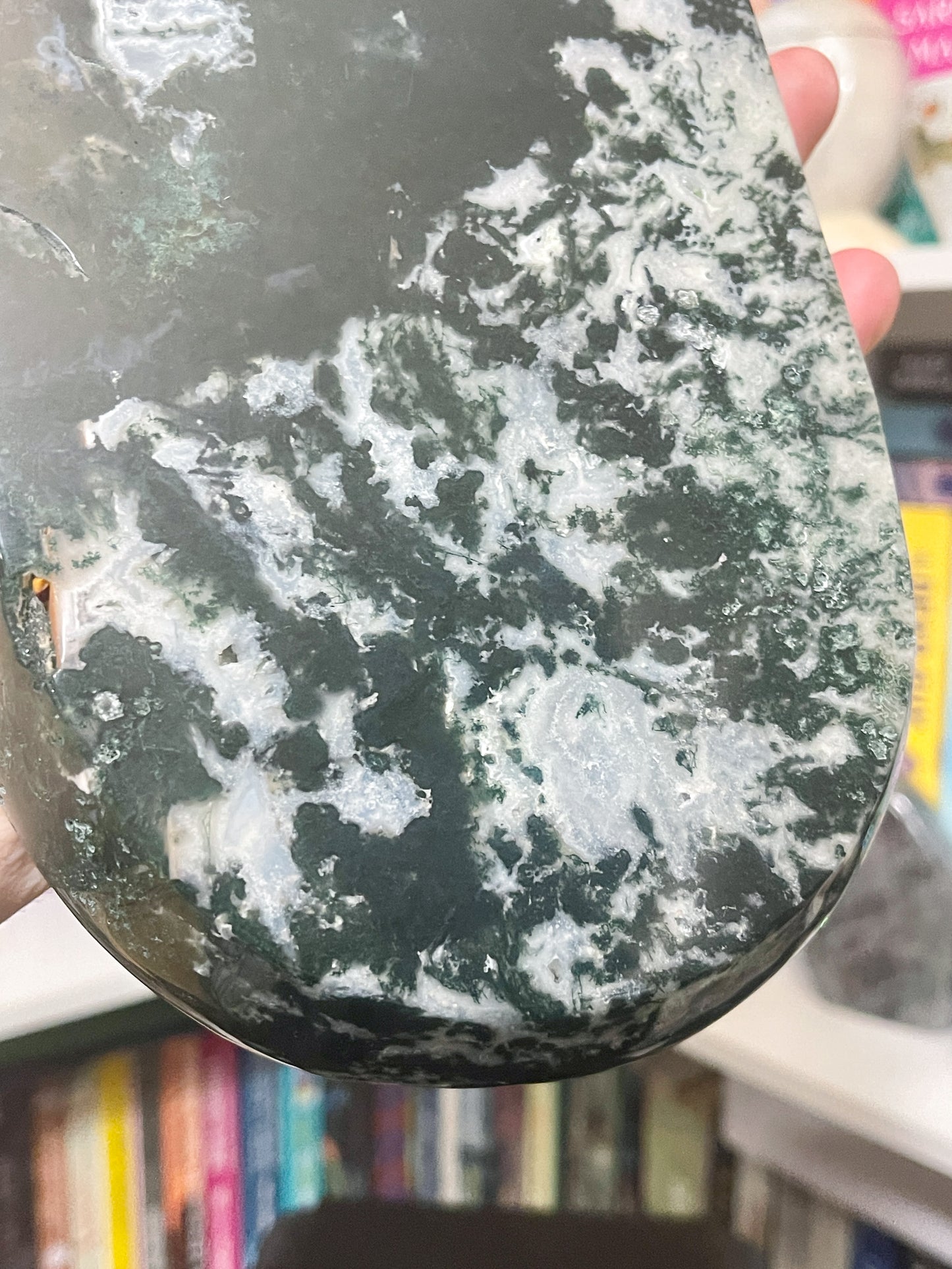 moss agate dish/display