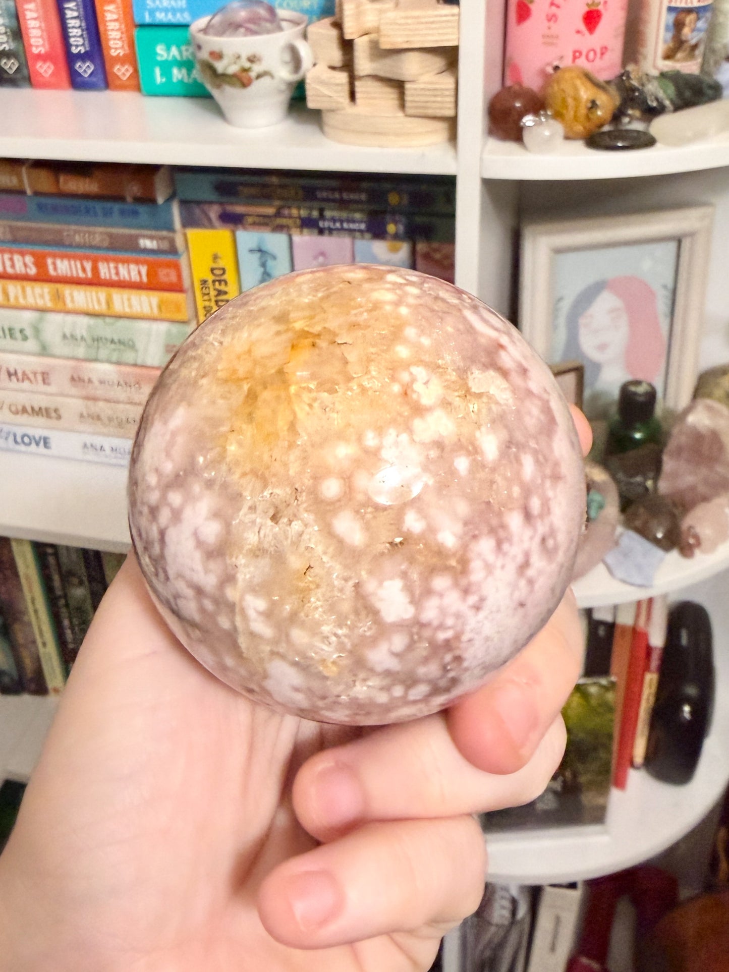 LG flower agate sphere
