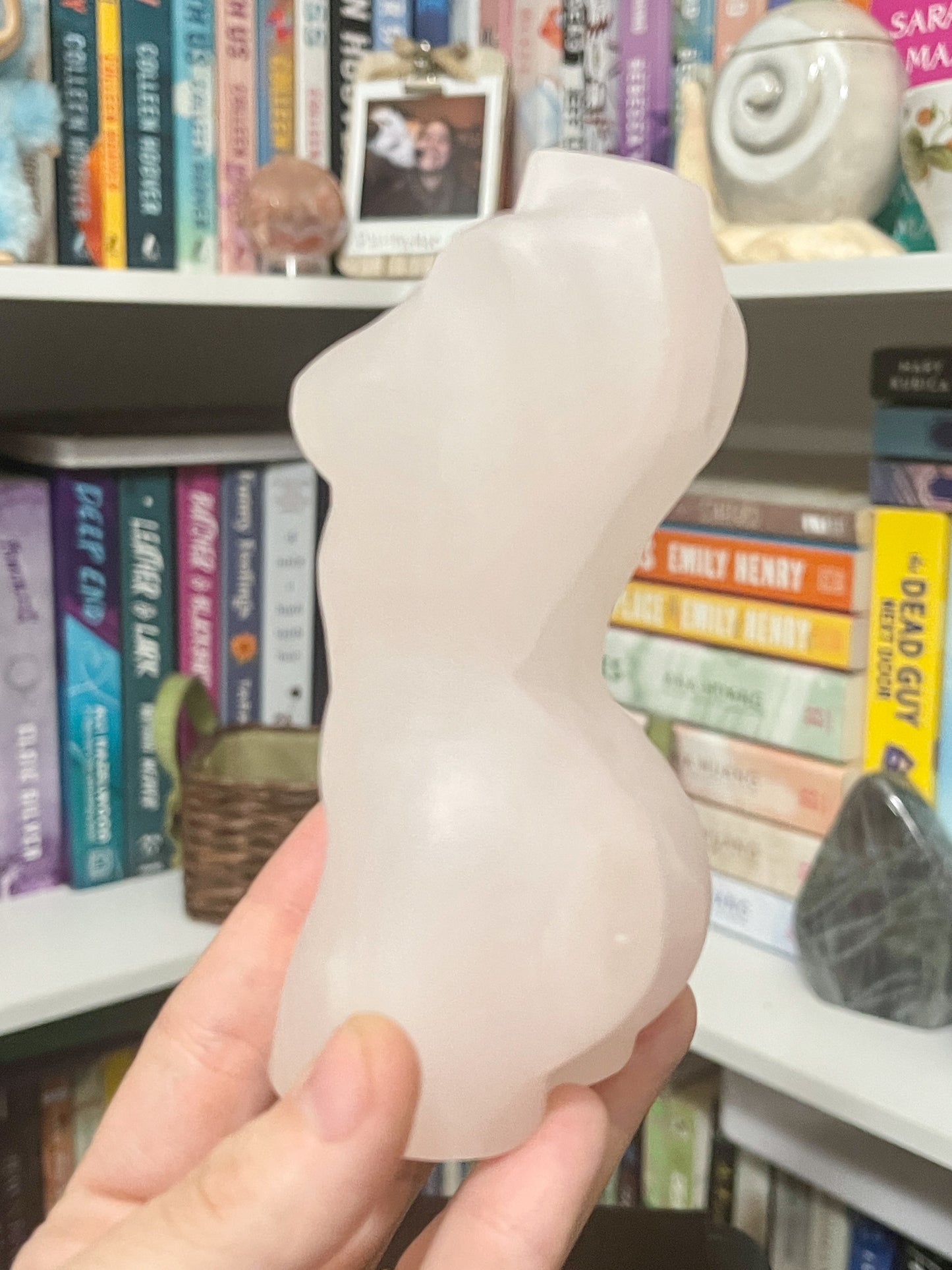 pink calcite goddess