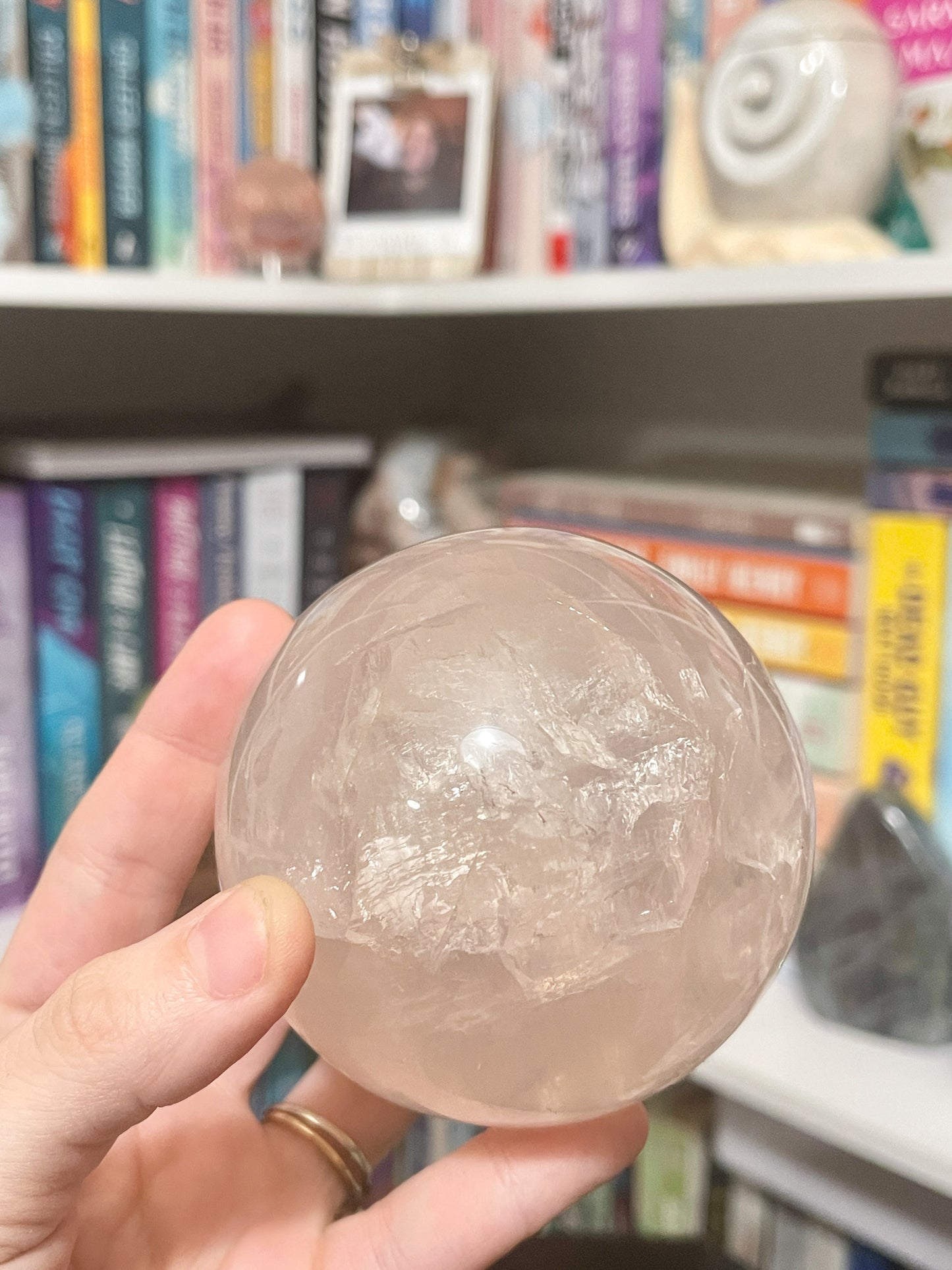 star rose quartz sphere