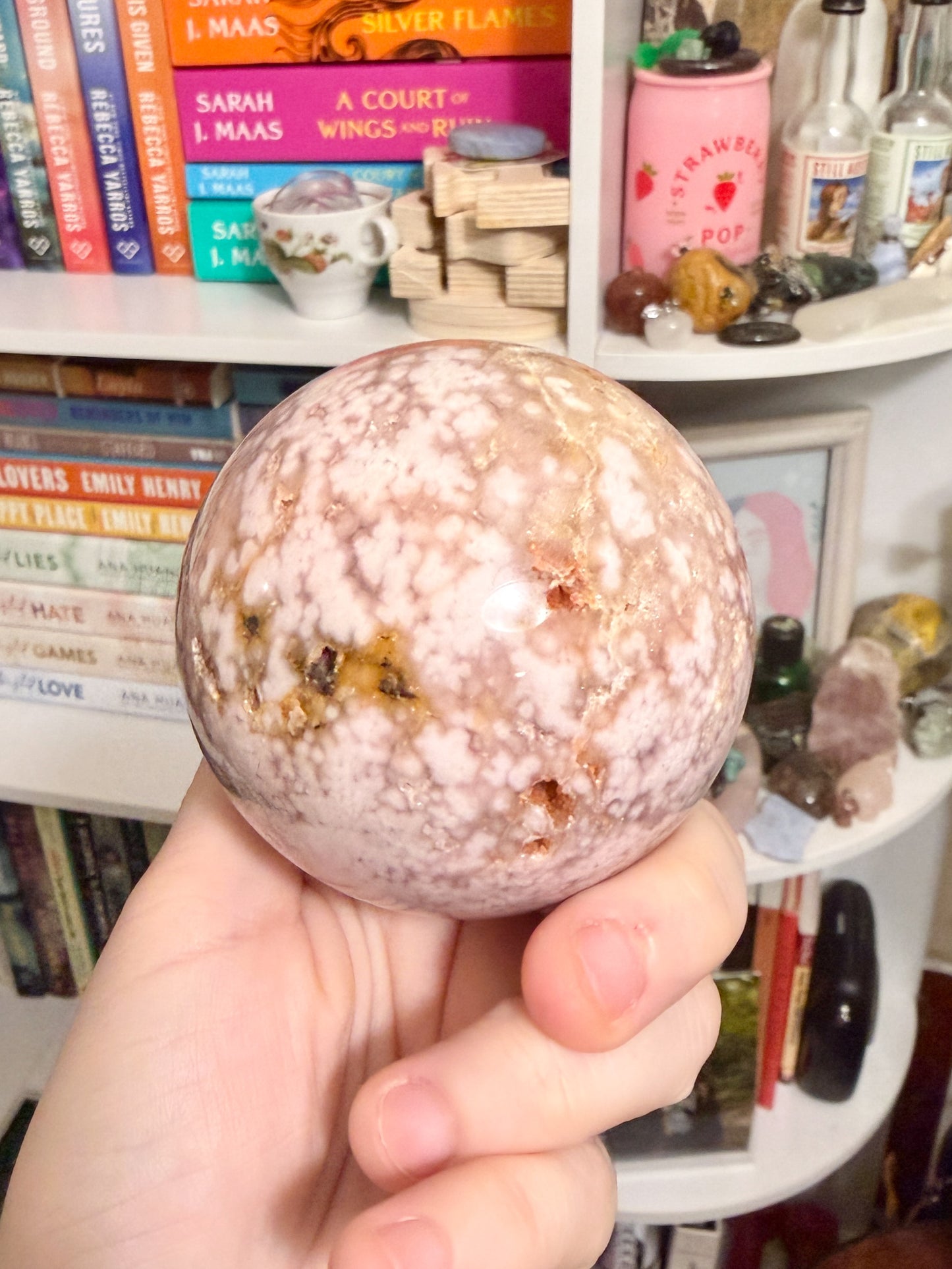 LG flower agate sphere