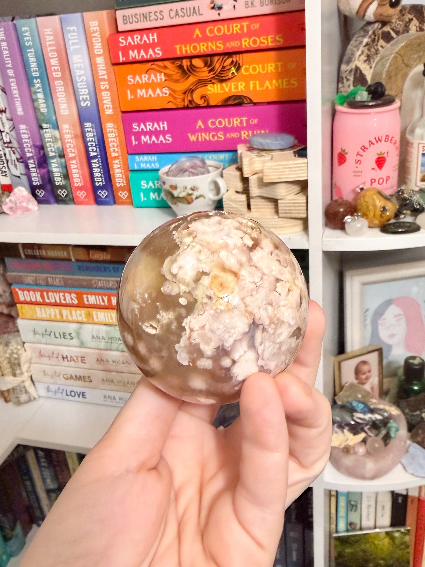 MD flower agate sphere