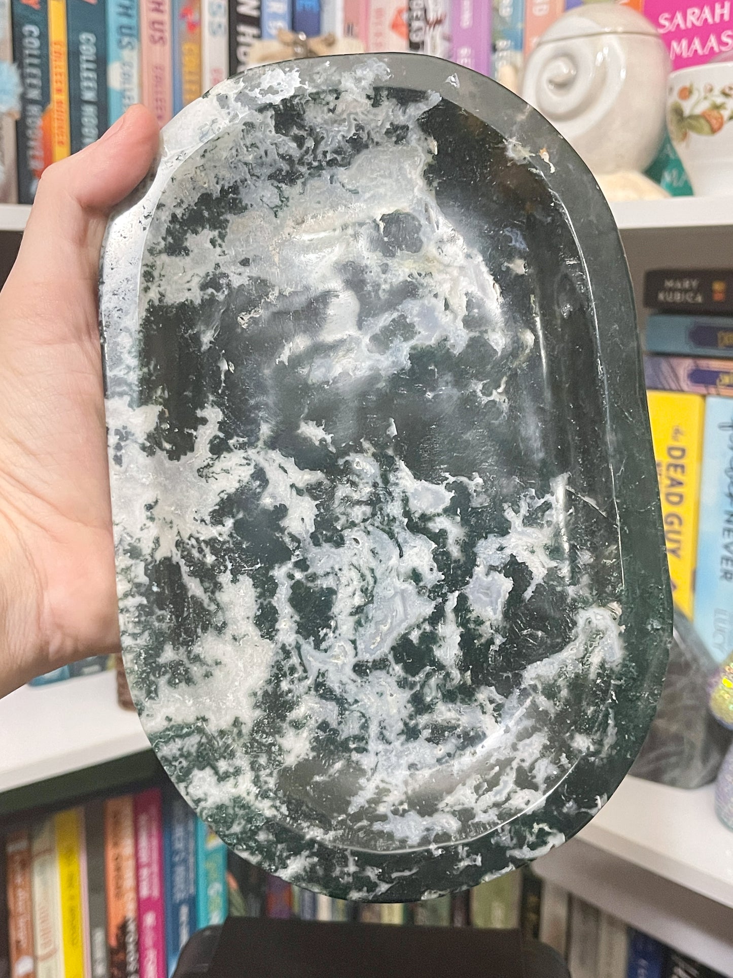 moss agate dish/display