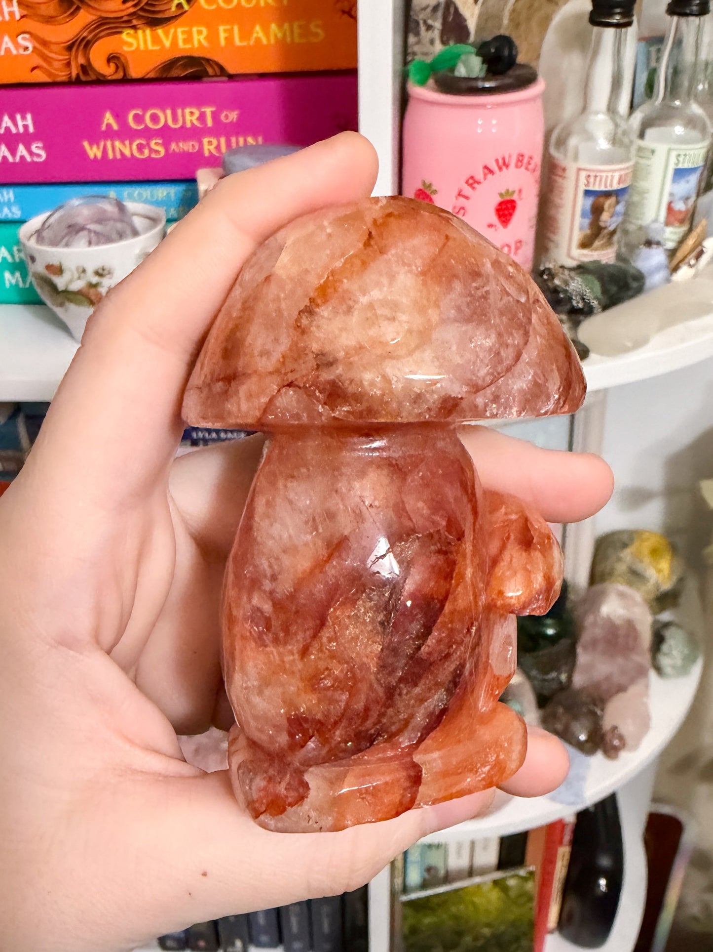 fire quartz mushroom cluster