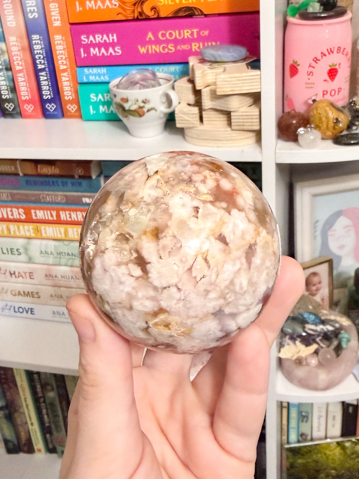 MD flower agate sphere