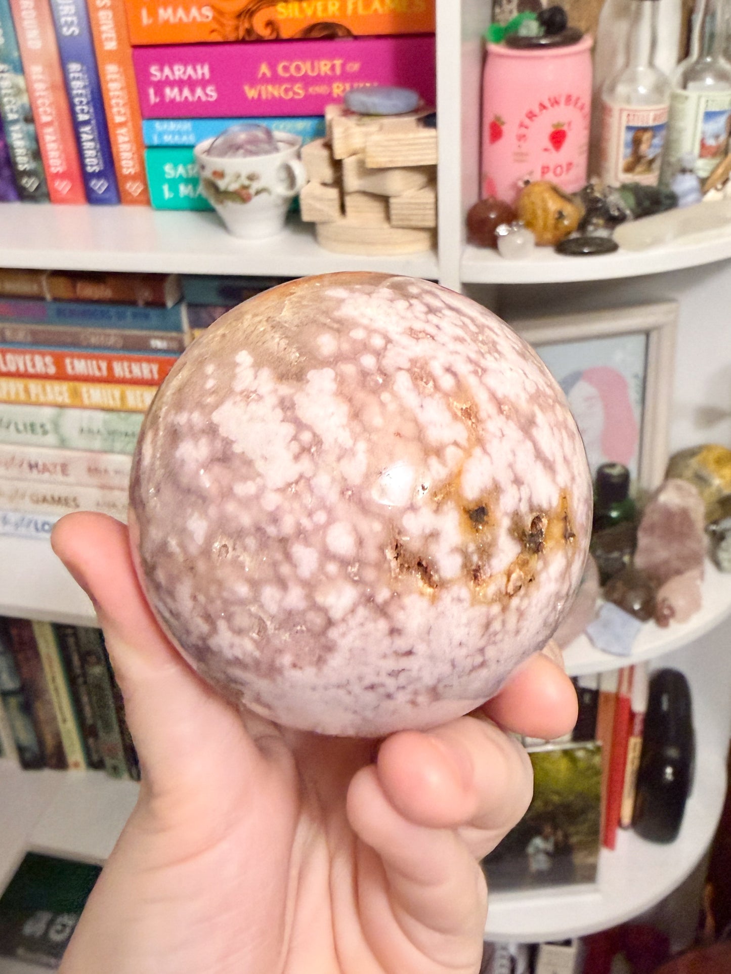 LG flower agate sphere