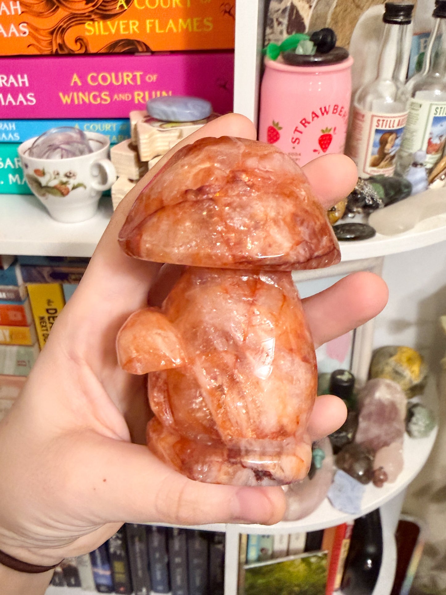 fire quartz mushroom cluster