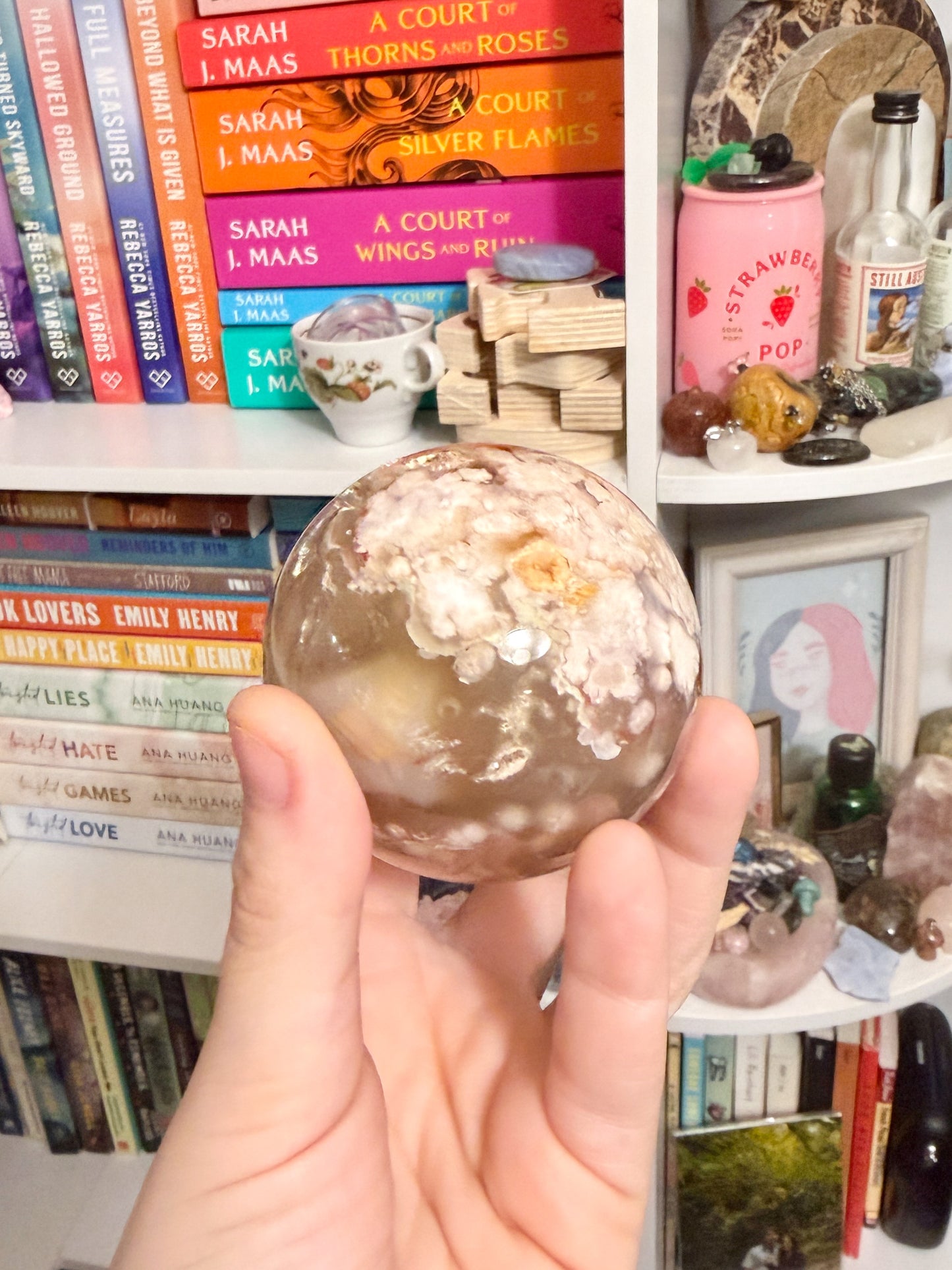 MD flower agate sphere
