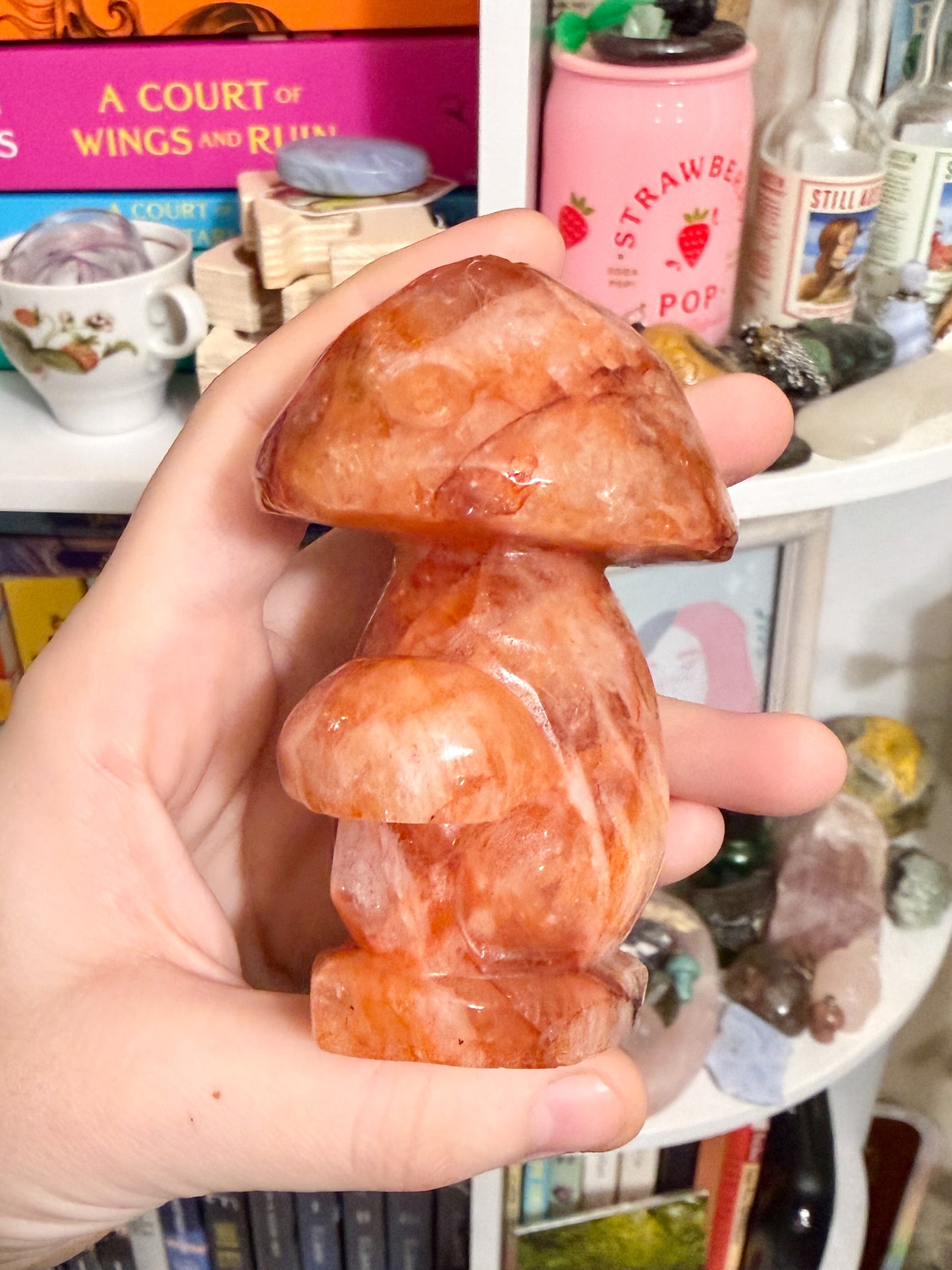 fire quartz mushroom cluster
