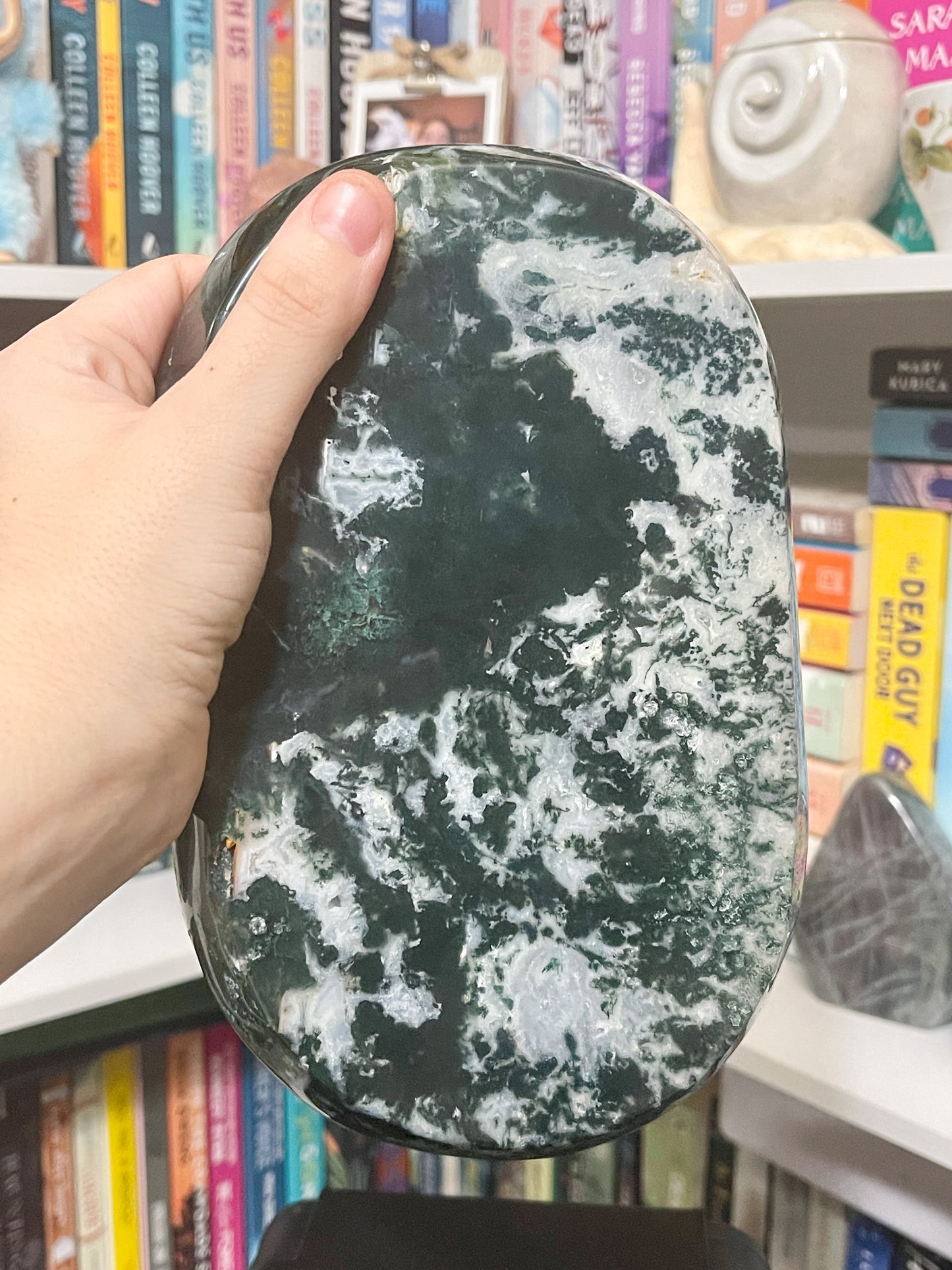 moss agate dish/display