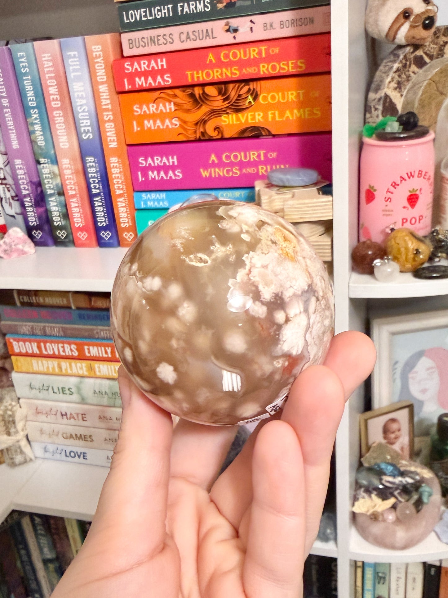 MD flower agate sphere