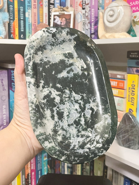 moss agate dish/display