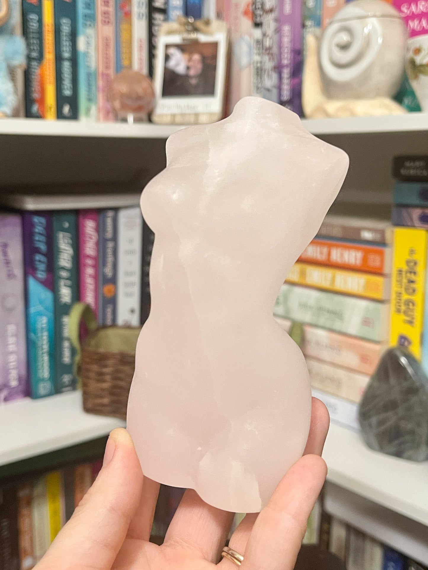 pink calcite goddess