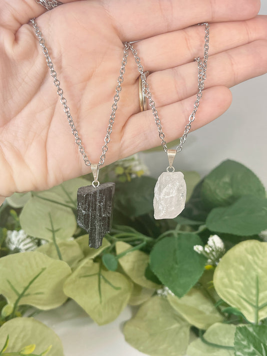 raw crystal necklaces
