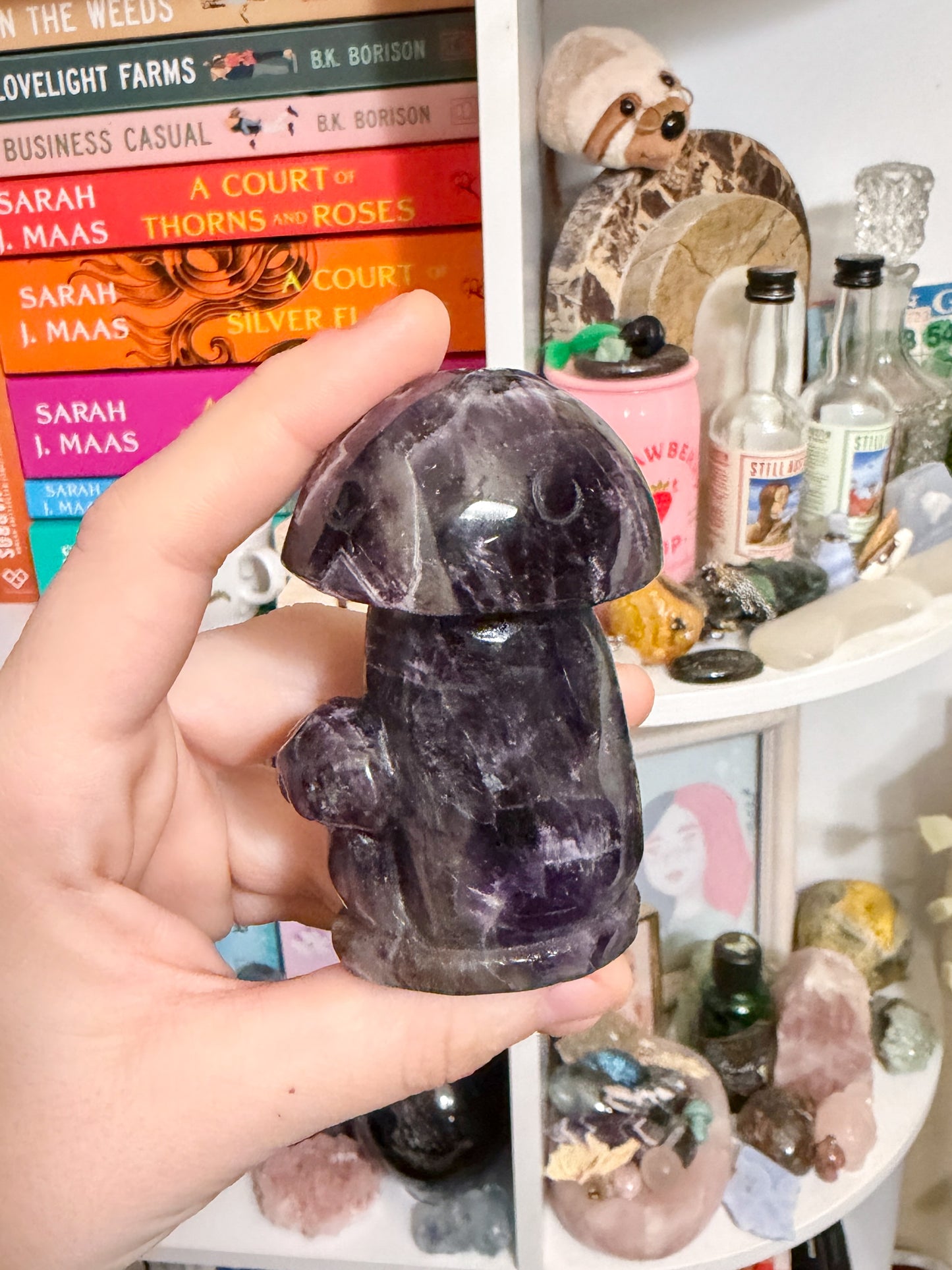 dark purple amethyst mushroom cluster