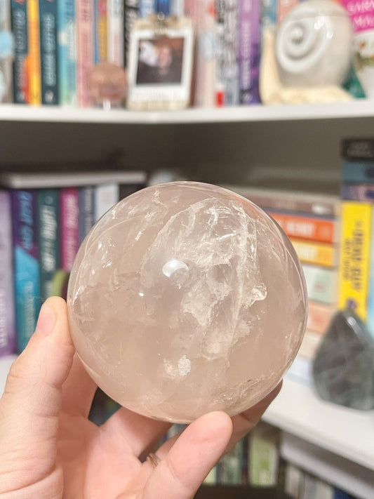 star rose quartz sphere