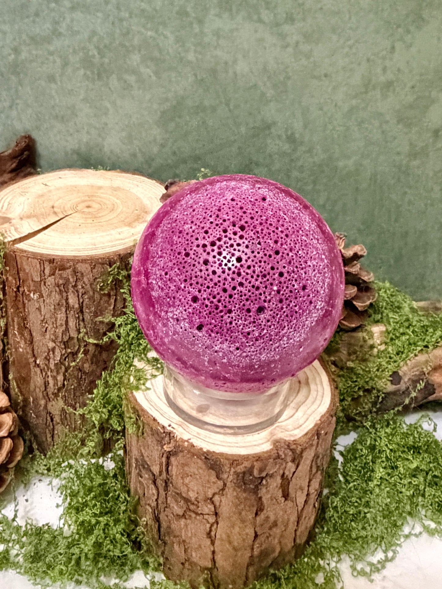 raw ruby sphere (stripes)