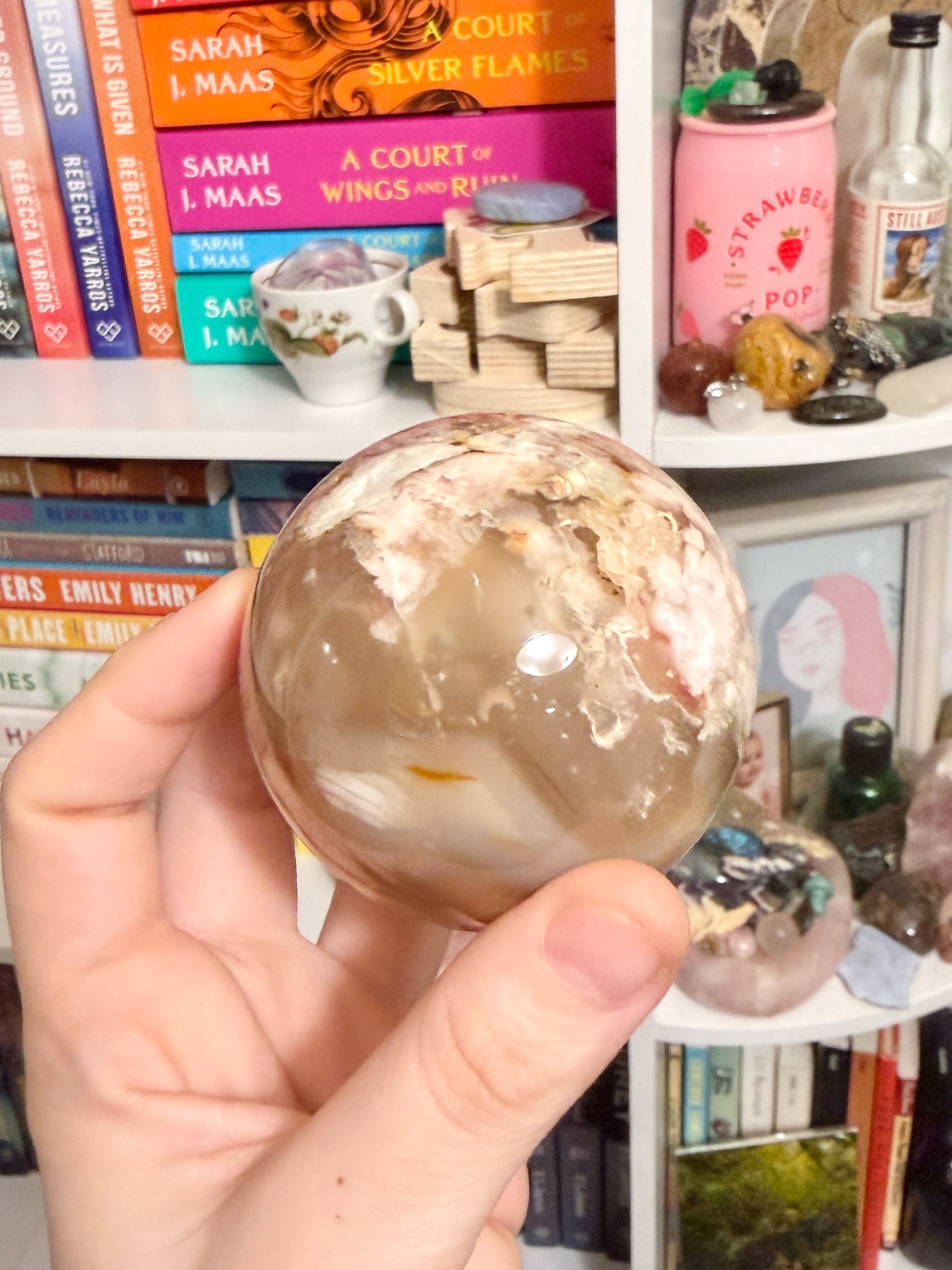 MD flower agate sphere