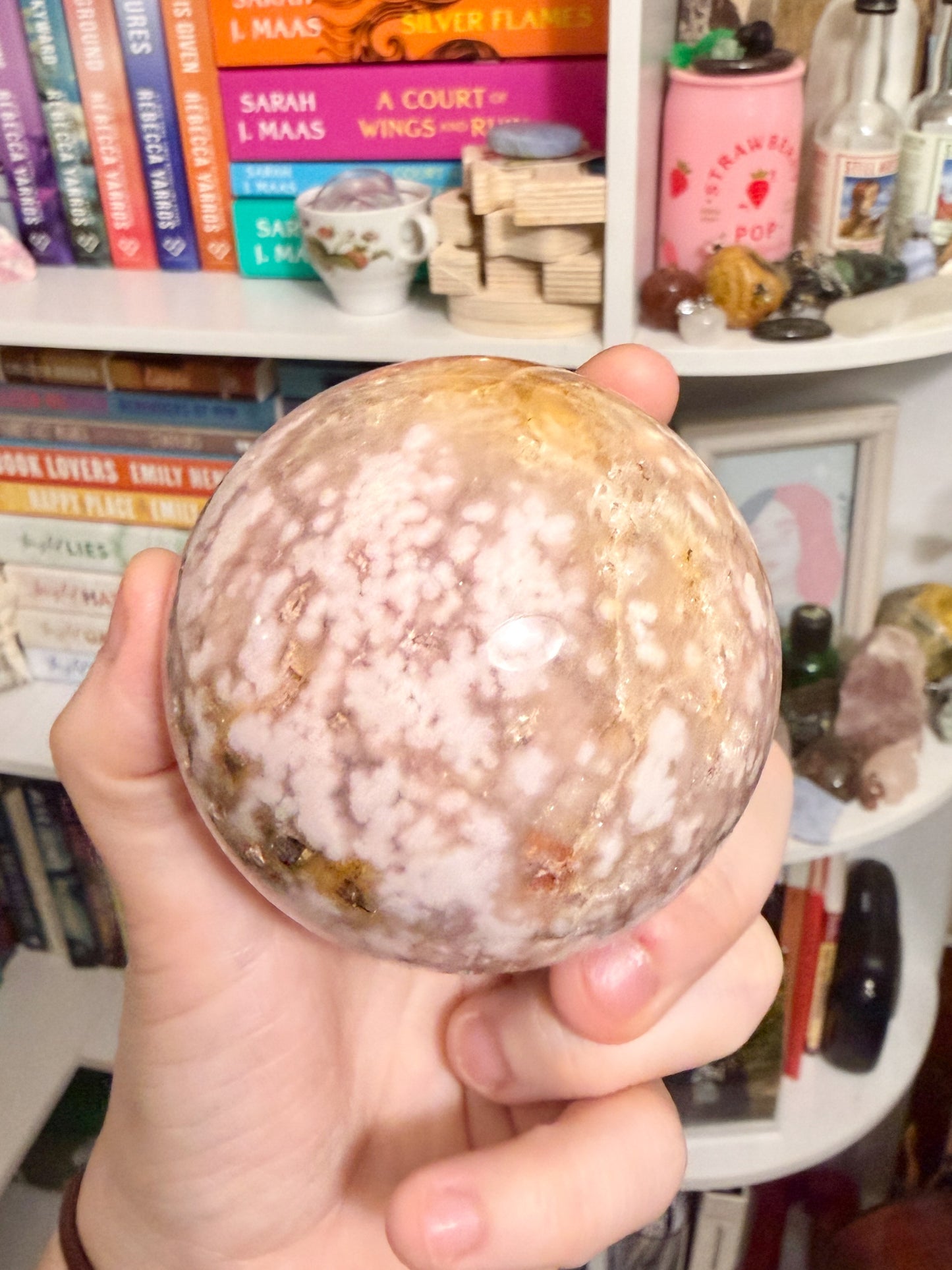 LG flower agate sphere